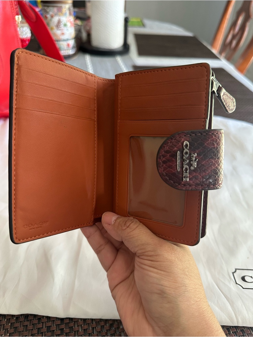 Coach Medium Corner Zip Wallet In Colorblock - Picture 8 of 11